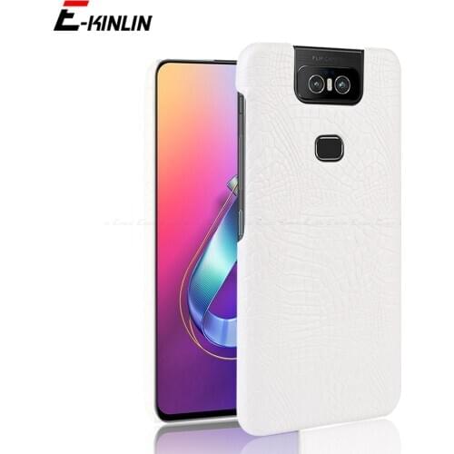 Vintage Snake Crocodile Texture PU Leather Phone Case For Asus Zenfone 7 Pro 6 ZS630KL ZS671KS ZS670KS Hard Slim Back Cover