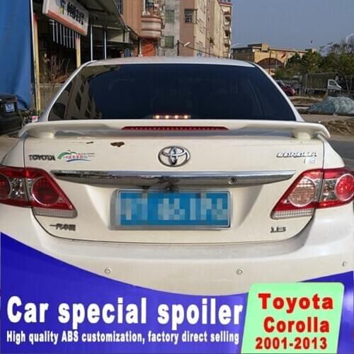 Golden Code corolla 2001 to 2013 high quality Prevent falling off ABS spoiler red Signal light spoilers by Primer Colpr