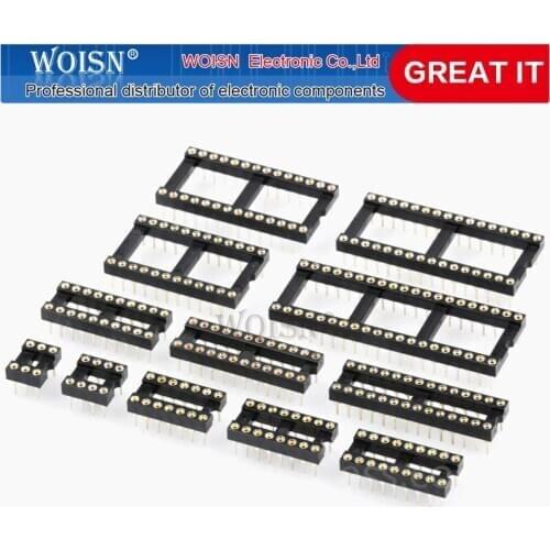 200PCS Round Hole IC socket Connector DIP 6 8 14 16 18 20 24 28 40 pin Sockets DIP6 DIP8 DIP14 DIP16 DIP18 DIP20 DIP28 DIP40 pin