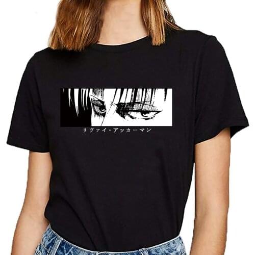2021 Attack On Titan Eyes T Shirts Tees Shirt Tops Women Short-Sleeved Japanese Anime T Shirt