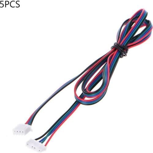 5Pcs/set 1m 3D Printer 4-Pin Female-Female XH2.54 Connector Nema17 Stepper Motor Cable For 3d Printing Parts High Quality C26