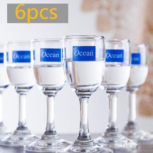 6pcs/ocean high-end goblet white wine glass spirit glass Moutai glass small household 30ml