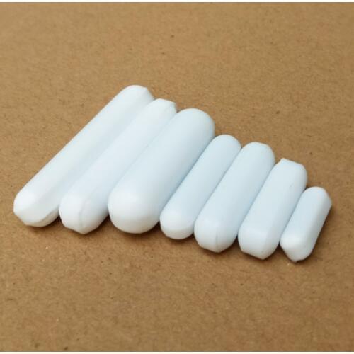 7pcs of Mixed size PTFE Magnetic Stirrer Mixer Stir Bars White Color Without Pivot Ring
