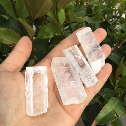 80g Natural Clear Iceland Spar Transparent Raw Calcite Rough White Calcspar For Healing Ornaments Chakra Gifts