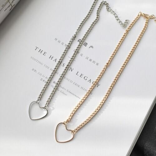 Ms.accessories Wholesale Necklace Punk Fashion Wild Necklace 2020 New Gold Sexy Hollow Love Heart Peach Necklace For