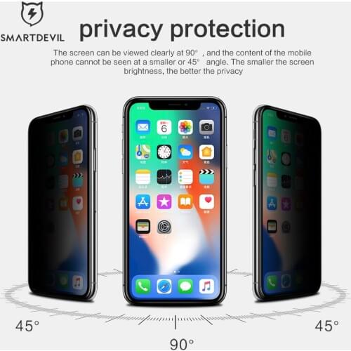SmartDevil Anti Glare Screen Protector for iPhone 11Pro Max Tempered Glass Private for iPhone Xr Xs Max Film Privacy Protector