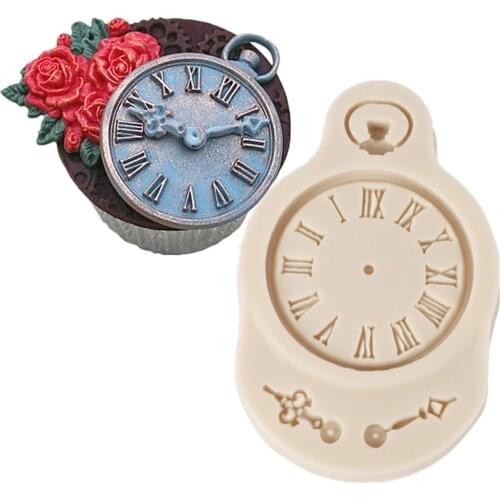 DIY Clock shape Silicone Mold for Baking cake Decorations tools watch Fondant Polymer Clay Resin Candy chocolate mold M1065