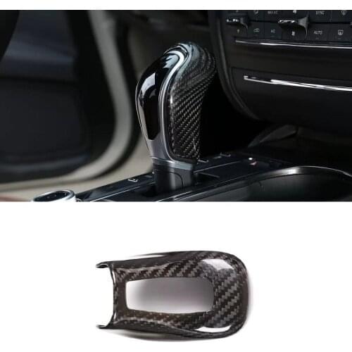 Real Dry Carbon Fiber Car Interior Gear Shift Head Cover Fit For Maserati Levante Ghibli Quattroporte2013-2018 Car Accessories