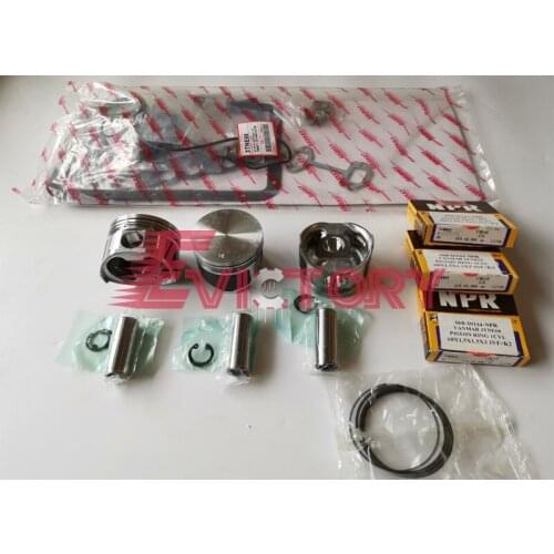 For yanmar 3D66E 3TN66E 3TNE66 3TNV66 rebuild overhaul gasket piston ring kit