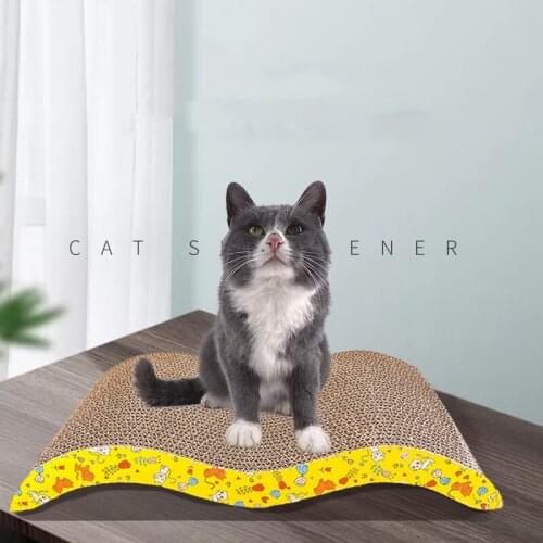 Cat Scratch Board Toy With Catnip Cardboard Pad Premium Textures Durable Scratching Reversible Wide Corrugate Scratchers Pattern