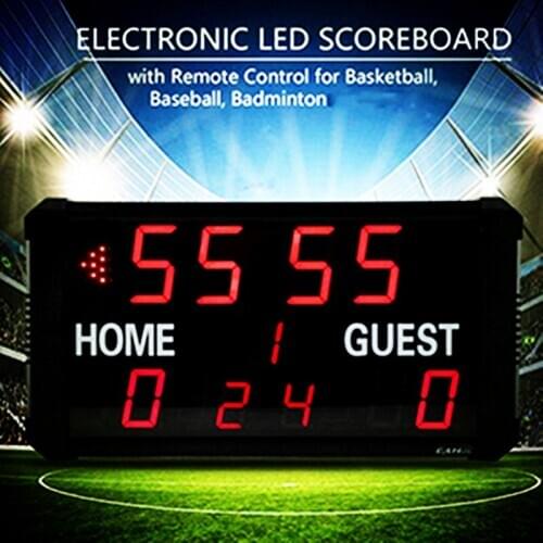Indoor LED Professional 12/24/30 Seconds Shot Scoreboard Electronic Digital for Basketball, Baseball/Football/Tennis Scoreboard