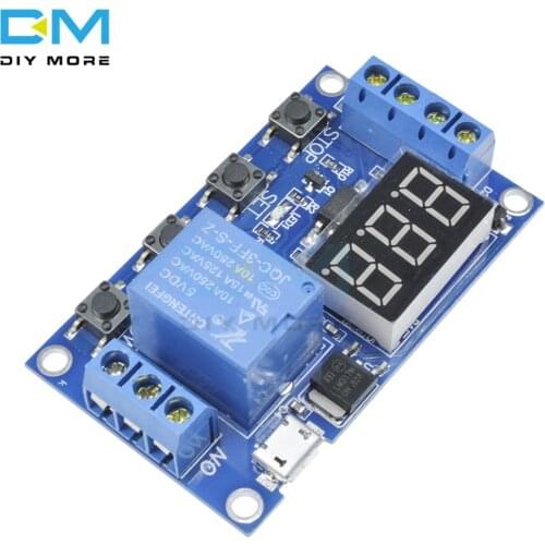 Micro USB WS16 Switch Delay Time Relay Module 5V LED Display Automation Cycle Delay Timer Control Board DC 6-30V 6V 9V 12V 24V