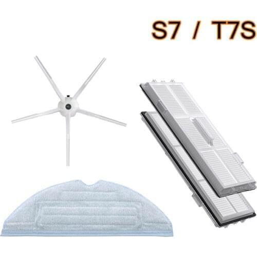 Washable Vacuum Parts for Roborock S7 / T7s / T7s Plus Robotic Cleaner (Hepa Filter + Mop Cloth + Side Brush) Kits Accessories