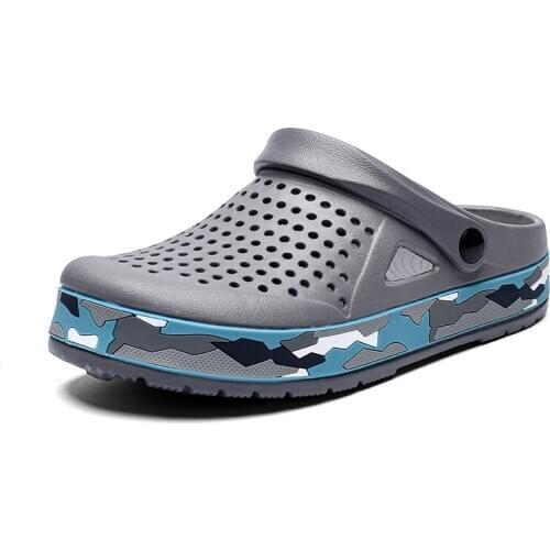 New Mens Sandals Crolk Slippers Hole Shoes Breathable Beach Home Hollow Out Male Casual Outdoor Water Mules Flats Croc