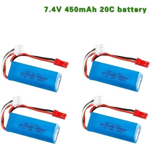 Original 7.4V 450mAh Lipo Battery for WLtoys K969 K989 K999 P929 P939 RC Car 601844 20C 2s 450mah 7.4v Rechargeable battery