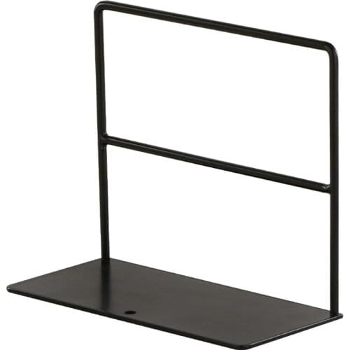 1 Pair Bookends Black, Decorative Wrought Iron Book Ends Supports for Shelves Simple Desktop Office Book Organizer Stand