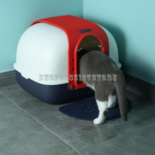 Fully Enclosed Long Channel Cat Litter Basin Super Large Deodorant Anti Splash Cat Toilet Cat Excrement Basin Cat Products