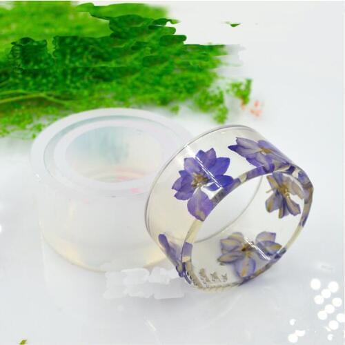 58/60/62/64mm Inner Diameter Transparent Silicone Round Bracelet Mould For Resin Real Flower DIY Mold resin molds for jewelry