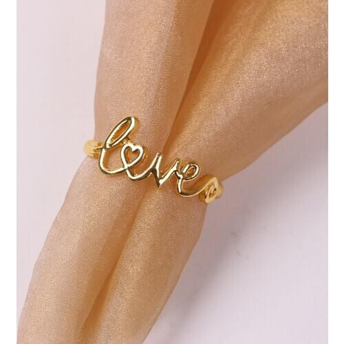 30pc Simple english letter love napkin ring napkin buckle