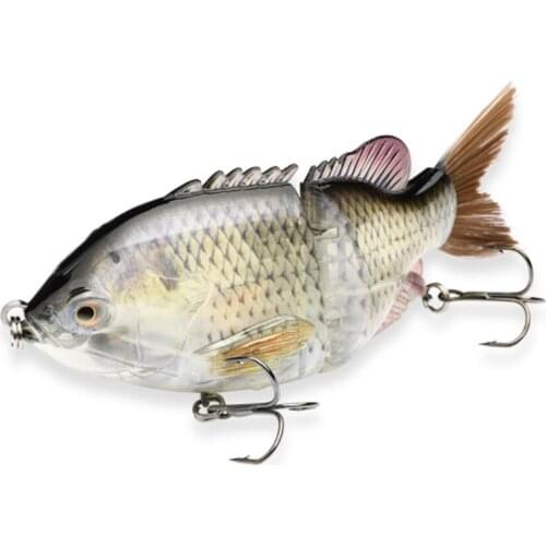 Glide Bait Multi Jointed Big Bluegill Lure Swimbait 15cm 58.3g 2 Segment Pike Muskie Walleye Bass Brush Tail Sea Sinking Fishing