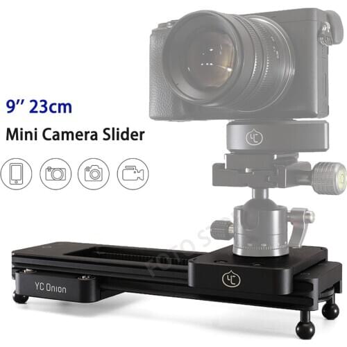 YC Onion Camer Slider Mini Portable Manual Slider Track dolly 9'' 23cm for Cameras Smartphones Camcorder Video