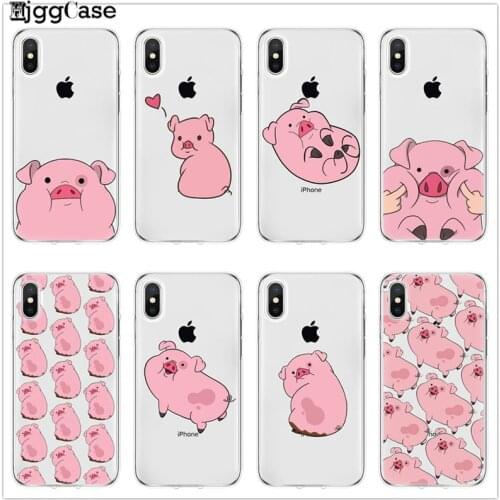 Cartoon Funny Pig Case For iPhone 11 12 Pro XS MAX X XR 8 Plus 7 Plus 6 6S 5 5S SE Case clear Soft silicone phone skin Case