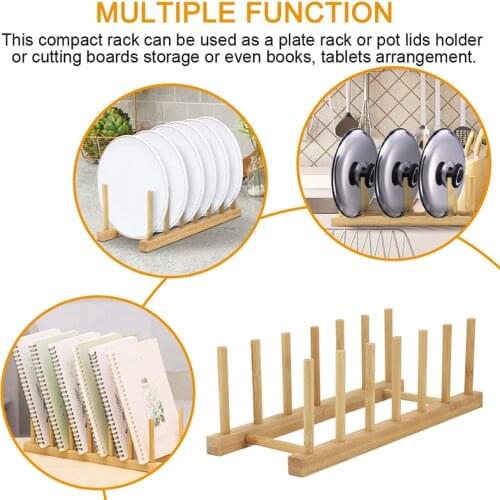 Storage Rack Drying Shelf Plate Wood Wooden Tray Cup Rack Dish Drain Convenient Rack Draining Rack Home Kitchen Supplies