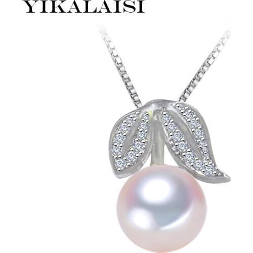 YIKALAISI 2017 fine brand 100% natural freshwater pearl necklace pendant neckalce 925 sterling silver jewelry for women girls