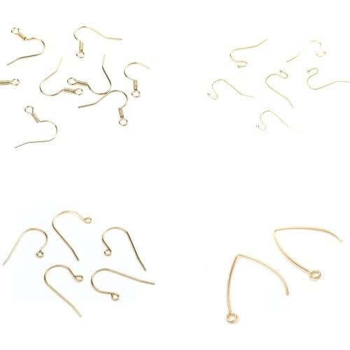 Ear Wire Hooks Earring Findings Hook 304 Stainless Steel Gold Color For DIY Earring Jewelry Making Finding Accessories, 10 PCs