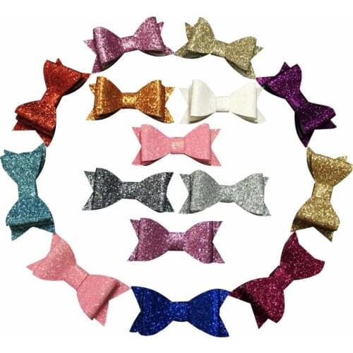 2.8inch Double Layer Glitter Bows Alligator Clips for Baby Girls Kids Pigtail Bows Glitter Bows For Craft 30pcs/lot