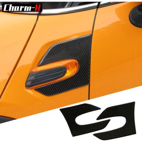 2 Pieces Genuine Carbon Fibre Car Side Wing Scuttle Fender Styling Stickers left and right for Mini Cooper F55 F56 Accessories