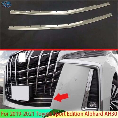 For 2019 Toyota Sport Edition Alphard AH30 Car Accessories Stainless Steel Front Grille Accent Cover Lower Mesh Trim