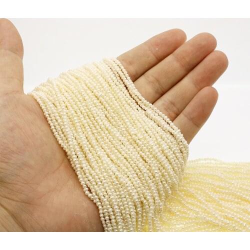 AAA Grade 1.5-2mm Natural Freshwater Pearl Loose Beads White Punch Round Beads DIY For Necklace Bracelet Jewelry accessories