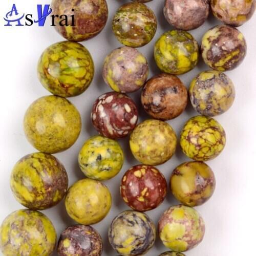 Natural Stone Yellow Imperial Stone Beads For Jewelry Making 6 8 10mm Round Loose Spacer Beads DIY Bracelet Necklace Accessories