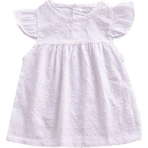 Summer Toddler Baby Girls Dress Sleeveless white cotton Kids Pink Party dresses Vestidos Children dress Clothes