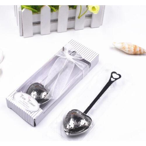 Fedex DHL Free shipping Heart Shape TeaTime Heart Tea Infuser Spoon With retial box For Weeding Party gift LX8047