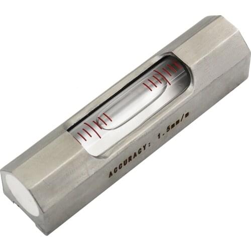 HACCURY Mini Bar Type Spirit Level Bubble Stainless Steel Mini Level Bubble for Machine Tool length 84mm