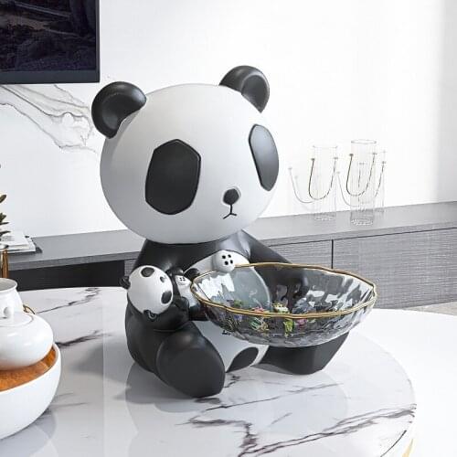 Creative panda enter the entrance hall key storage decoration living room TV cabinet coffee table rack housewarming gifts