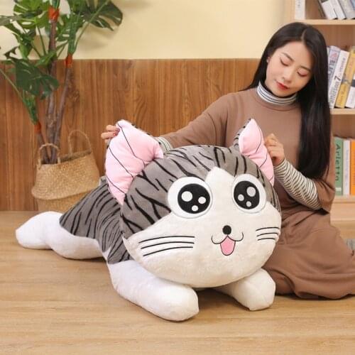 Cheese Cat Doll Plush Toy Cute Kitten Sleeping Pillow Cat Toys for Girls or Children Gifts Kawaii Pillows