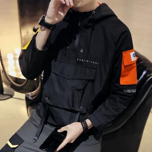 Jacket Men Spring Student Korean Version Casual Loose Wind Hip Hop Baseball Hot Sale Tops Windbreaker Black Clothes