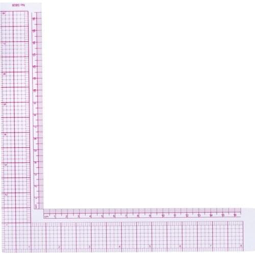 2pc L-Square Shape 90 Degree Angle Ruler Plastic Drawing Sewing Measure Professional Tailor Craft Tool