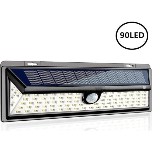 90 LED Solar Sensor Lights Waterproof Solar Wall lamp Outdoor Motion Sensor Lighting for Tent Garden Courtyard Park Front door