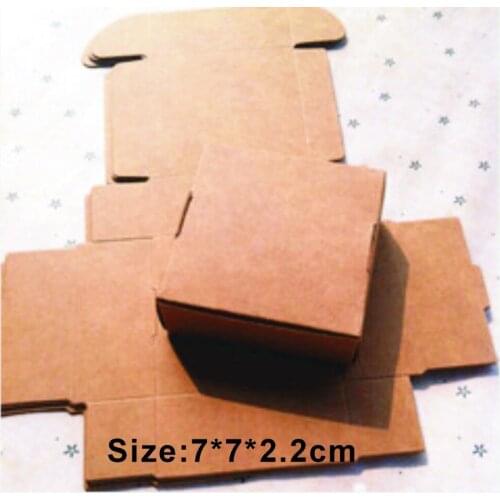 Wholesale 1000PCS/LOT Size (7*7*2.2cm) Kraft/ White/ Black Paper Box Free Print 1 Color LOGO Paper Gift Box