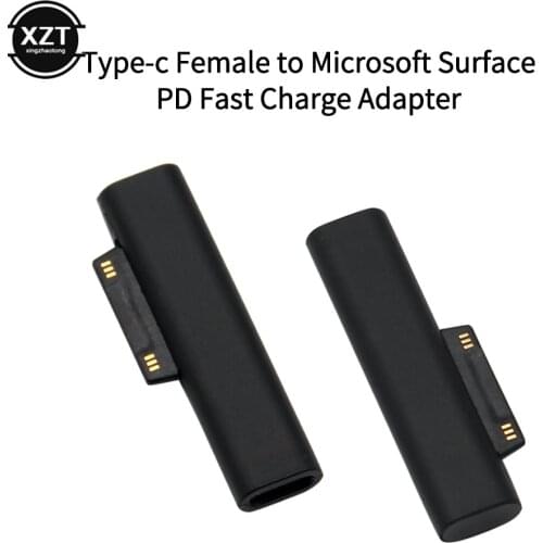 USB Type C Female PD Fast Charging Plug Converter for Microsoft Surface Pro 3 4 5 6 Go Book 1 2 Male Power Adapter Connector 15V