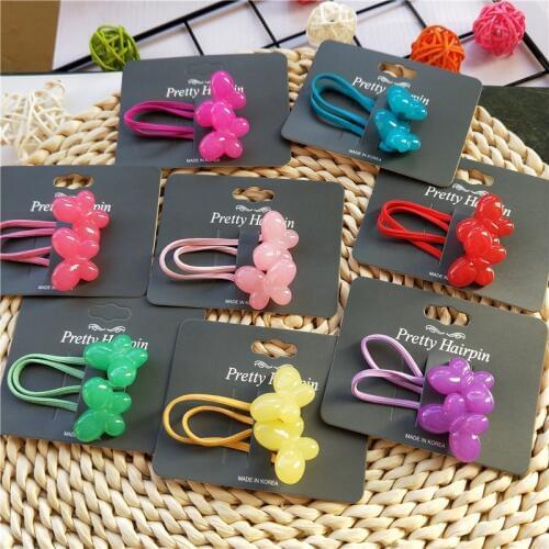 1PCS New Bubble Heart Butterfly Children Hair Ropes Elastic Rubber Hair Band Girls Hair Accessories Baby Headwear Kids Headdress