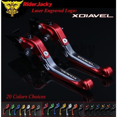 RiderJacky 1 Pair Red Motorcycle Folding Extendable Brake Clutch Levers For Ducati XDiavel/S/Diavel/Carbon 2011-2018 2016 2017