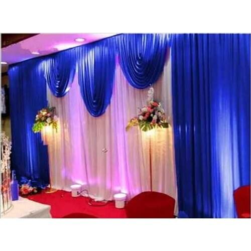 Luxury Mediterranean Wedding Backdrop with Beatiful Swag drape and curtain wedding decoration B