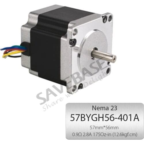 SAVEBASE CNC Router Lathe Nema 23 175 Oz-In Stepper Motor 2 Phase 2.8A 1.8 Degree 57x56mm