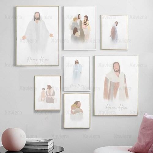 Nordic Minimalist Canvas Painting Jesus Bible Story Art Posters and Prints Pictures Modern Home Decoration Living Room Frameless