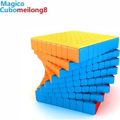 MOYU Meilong Speedcube 8x8x8 Magic Cube Black Stickerless Profissional Speed Cubes 8x8 Puzzles Cobo Magico for Kids Toys Boy